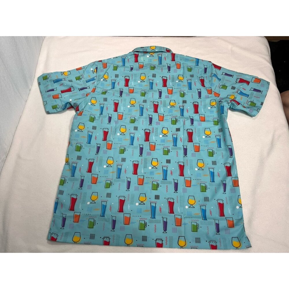 Bell’s Brewery Button Up Shirt Men Large Craft Beer Glass Print - Picture 10 of 13